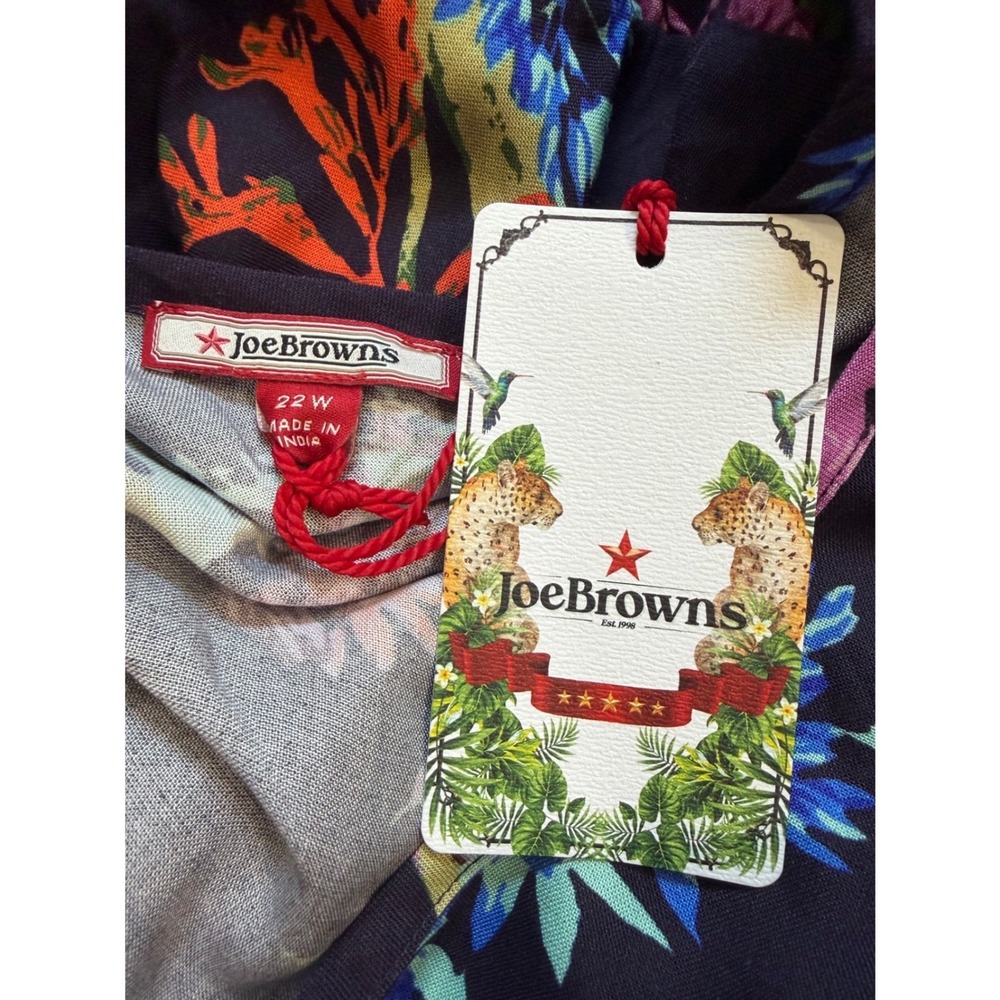 Joe Browns Black Floral Tiered Maxi Dress Size 22W Boho Cottagecore Tropical - Picture 7 of 9